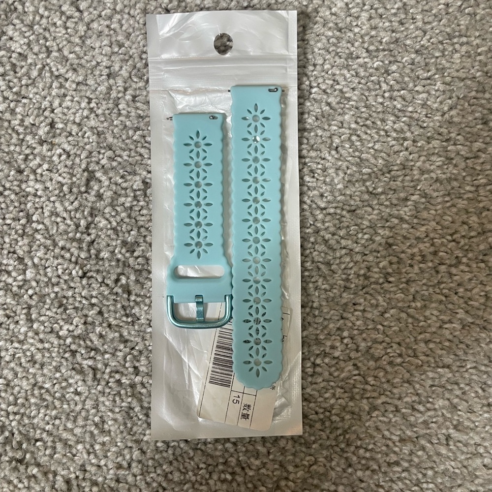 Aqua Floral Silicone Watch Band